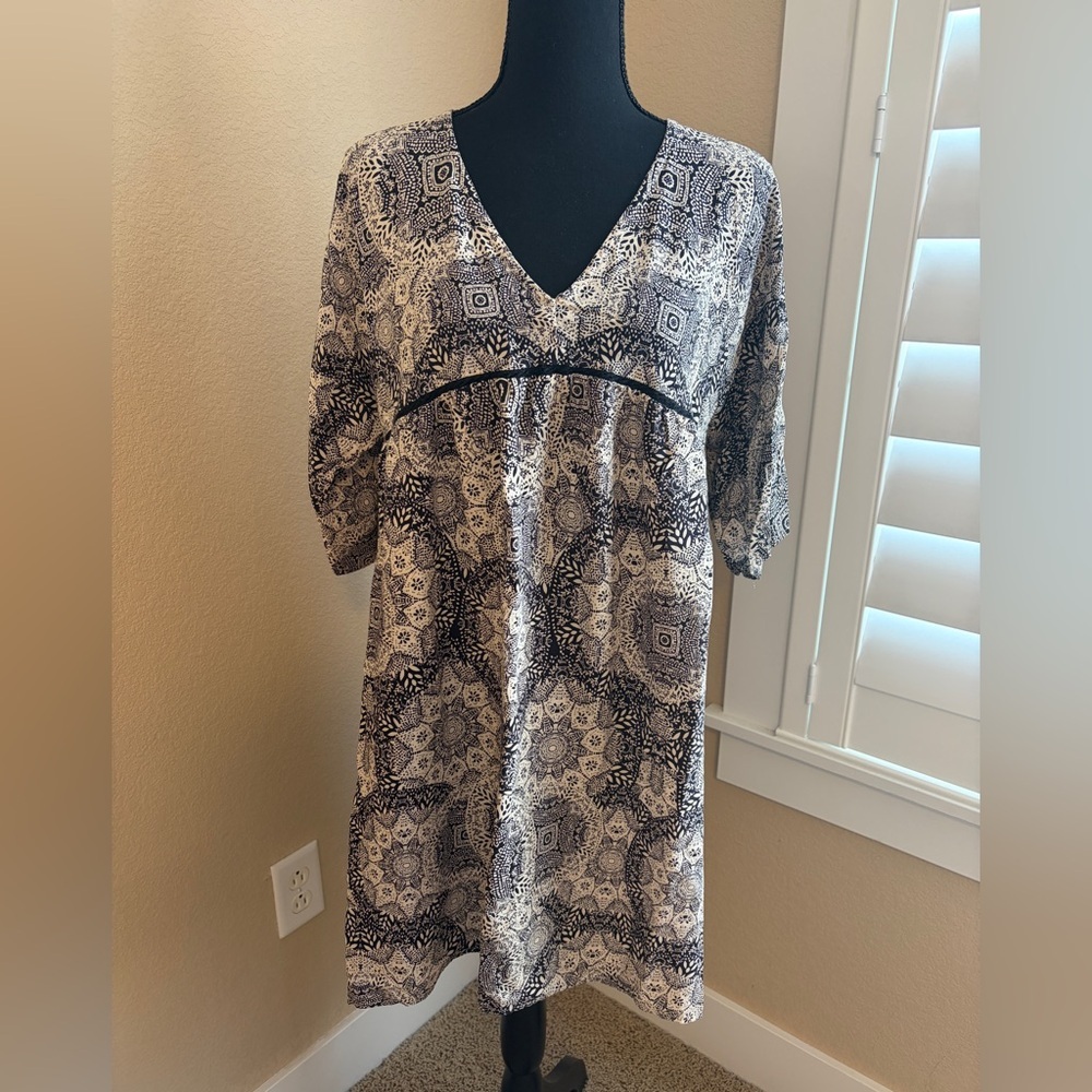 Knox Rose Baby Doll Dress Tunic Size XL Peasant Boho Cottagecore Whimsical F3